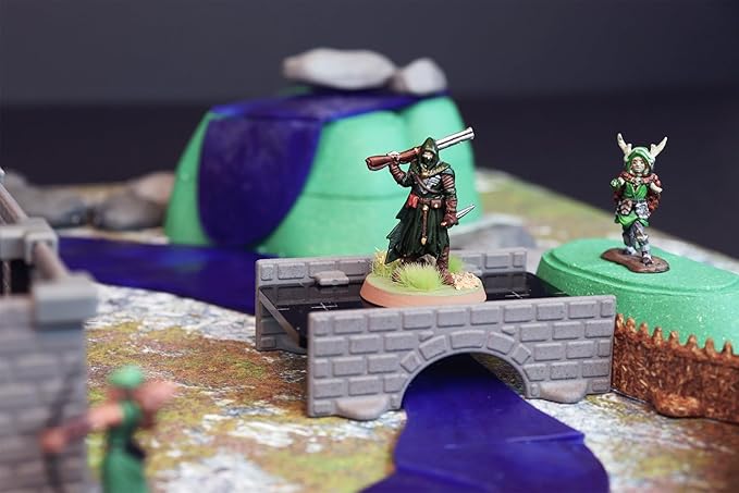 Waterways Rivers Kit - Mini Dungeon Castle Cavern DND Terrain for Tabletop RPGs, Dungeons & Dragons, Pathfinder, War Gaming, and More! - by DCD (40pcs, 8ft Long)