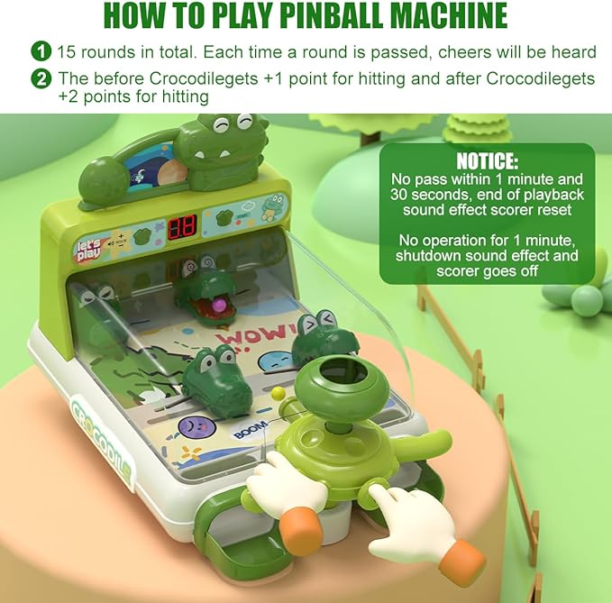 Pinball Machine for Kid, Toddler Dinosaur Board Games, Educational Interactive Electronic Toys Birthday Gift for Boy and Girl Ages 3+