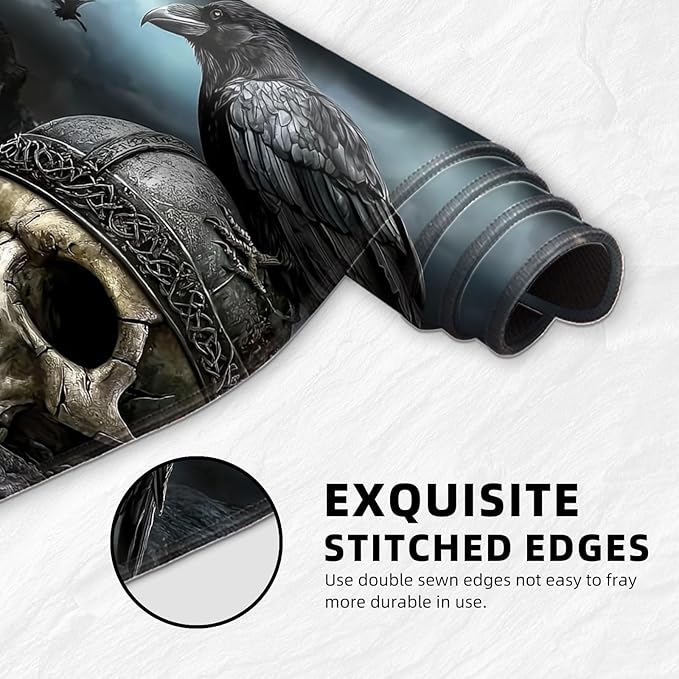 for MTG Playmat with Storage Bag, for TCG Playmat and Playing Card Mat for Magic Board Games, Non-Slip Skull Axe Desk Mat, Stitched Edges Game Mat, Rollable & Foldable Card Playmat