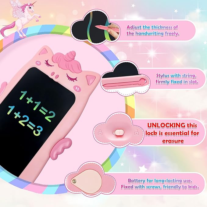 Toys for 1 2 3 Year Old Girl Gifts,10IN LCD Writing Tablet for Kids,Toddler Toys Age 1-2 Drawing Tablet,Doodle Board for Baby Girls Toys Age 4-5,Educational Learning Toys for Christmas Birthday Gifts