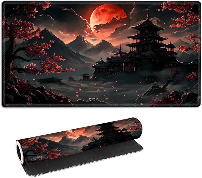 for MTG Playmat with Storage Bags, Card Playmat for TCG Card Playing Game,Rollable & Foldable for PTCG and Board Game Mat for Cards,Non-Slip Pagoda Desk Mat for Home Office