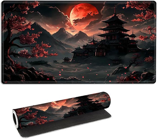 for MTG Playmat with Storage Bags, Card Playmat for TCG Card Playing Game,Rollable & Foldable for PTCG and Board Game Mat for Cards,Non-Slip Pagoda Desk Mat for Home Office