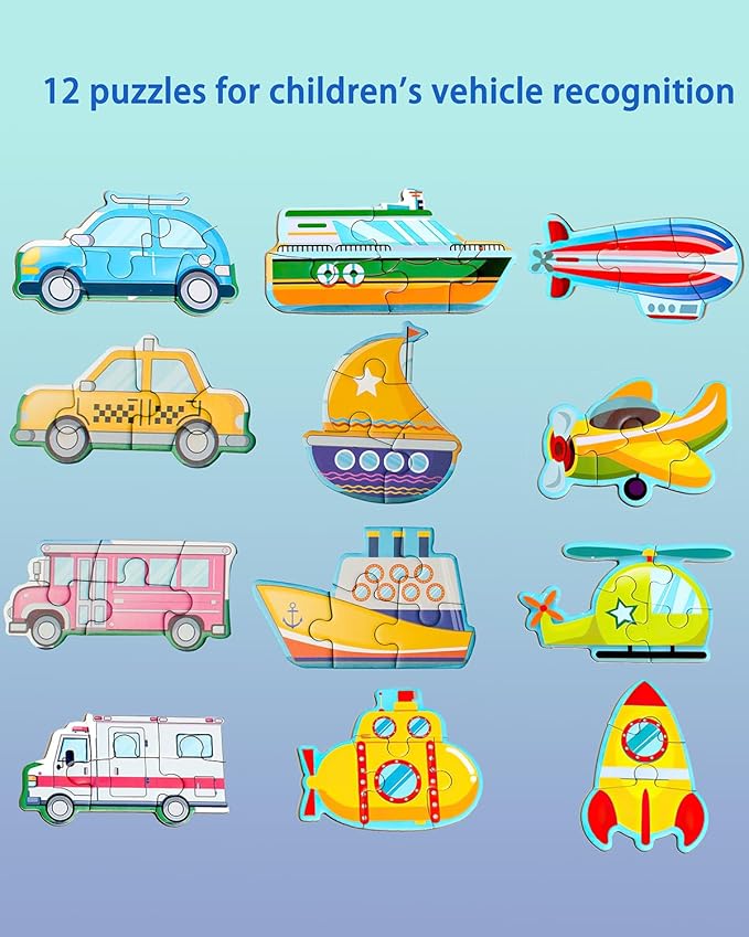 Magnetic Puzzles for Toddlers 1-3, Travel Puzzles Games for Kids Ages 1 2 3 4 5, Traffic Car Activities Toy Jigsaw Puzzles Book for Boys & Girls 3-5 2-4, Learning Magnet Gift for Road Trip (Vehicle)