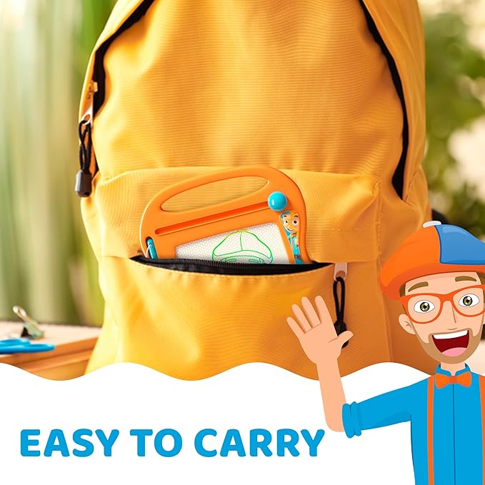 Lollipop Blippi Magnetic Travel Sketcher - A Portable Drawing Pad for Kids, Complete with Magnetic Pen and Eraser Knob Great Blippi Toys for Girls and Boys