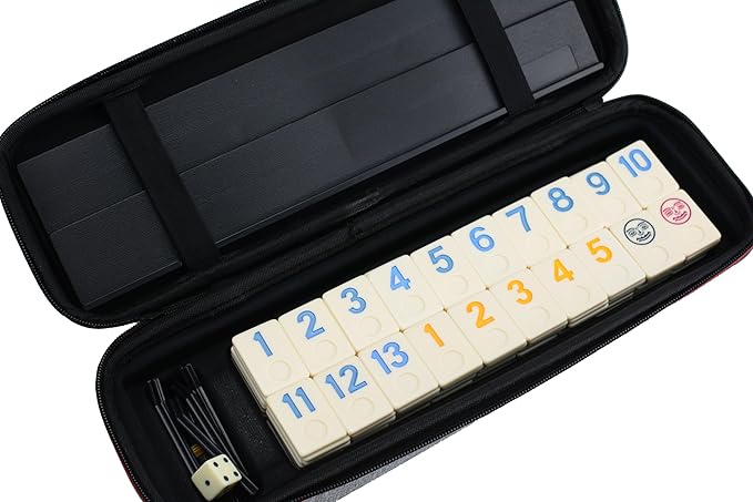 Rummy Cube Game Original, Rummy Game Set with 4 Anti-Skid Racks/Trays, 106 Large Tiles with Portable EVA Case, Classic Board Game for Family Night (Large Tiles)