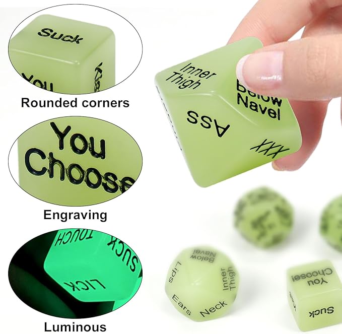 4Pcs Date Night Dice for Couple, Valentines Day Gifts for Her Him Date Night Ideas Dice After Dark Edition Game Anniversary for Him Her Portable Couple Gift Ideas Date Dice Set