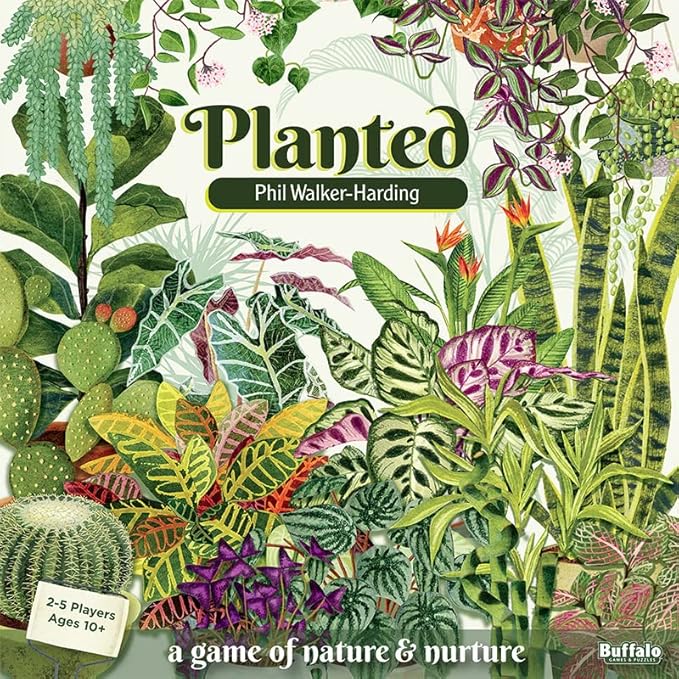 Planted Game by Phil Walker-Harding - Buffalo Games - Collect and nurture your houseplants.- Adult game night - Deck building game