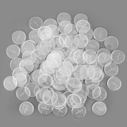 100PCS Miniature Bases+120PCS Adhesive, 32mm or 1.26inch Round Clear Black Plastic Model Bases for Gaming Miniatures Collectible War Table Game or Wargames Board Game