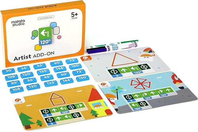 Matatalab Artist Add-on Coding Set Coding Robot, Screen-Free STEM Educational Toy to Learn Code for Kids Ages 4-9