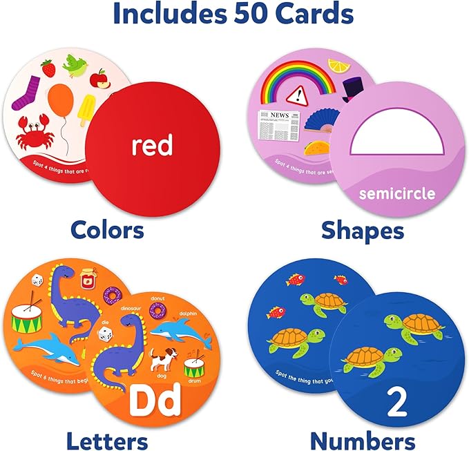 Skillmatics Card Game for Toddlers - Spot & Learn Letters, Numbers, Shapes & Colors, Preschool Learning, Travel Toys, Gifts for Kids Ages 2, 3, 4, 5