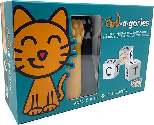 Spin Master SolidRoots Cat-a-gories Vocabulary Learning Dice Game for 2-4 Players | Family Games for Kids Ages 6+
