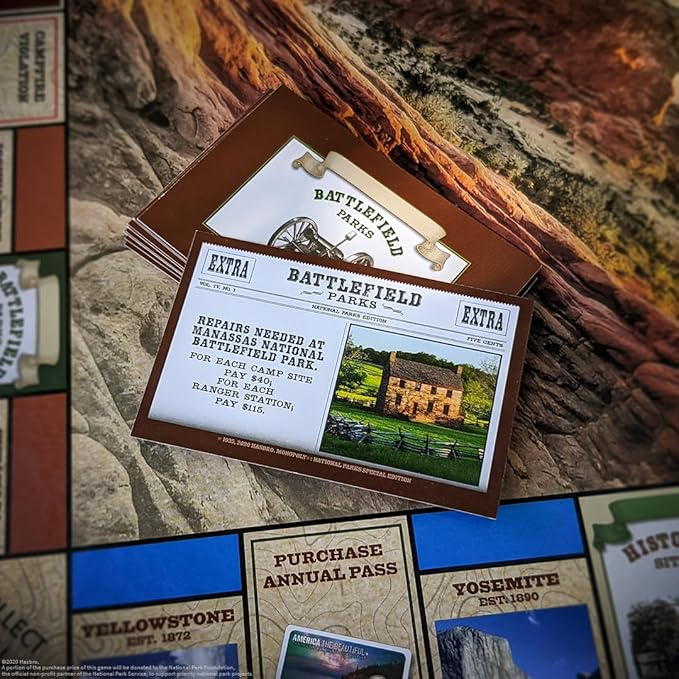 Monopoly National Parks 2020 Edition | Featuring Over 60 National Parks from Across The United States | Iconic Locations Such as Yellowstone, Yosemite, Grand Canyon, and More | Licensed Monopoly Game