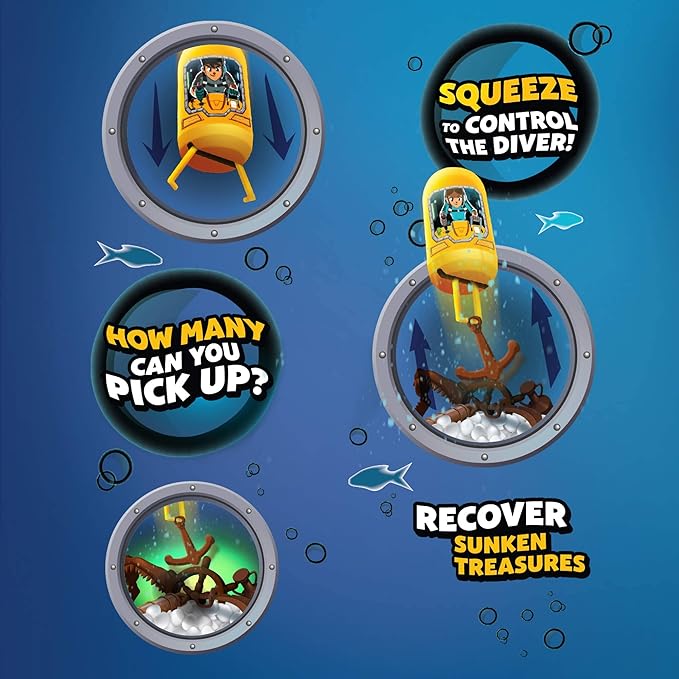 Treasure Diver Handheld Water Game | Retro Mini Sea Diving STEM Toys for Adults, Girls & Boys Ages 6-12
