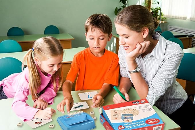 BOHS French Literacy Wiz Fun Game - Lower Case Sight Words - 60 Flash Cards - Preschool Language Learning Educational Toys
