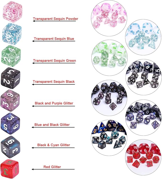 10 Sets Random Assortment Polyhedral RPG Mini Dice (70pcs),Surprise Mystery Mini Dice Set,10mm Mini DND Magic The Gathering Dice Set for MTG,RPG,D&D Dungeons and Dragons Role Playing Game