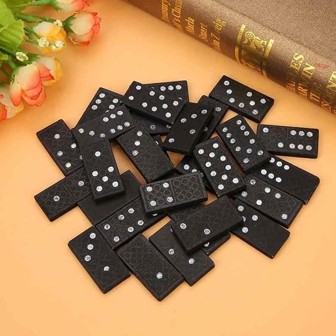 Kicko Mini Wooden Dominoes Set - 12 Pack - Miniature Classic Board Games - Small Blocks, Educational Toys, Game Tiles, Leisure Time, for Teens and Adults