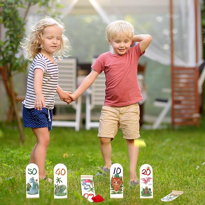 Bean Bags Kids Throwing Game Toss Game for Kids with 6 Wooden Scores Boards and 3 Bean Bags for Toddler Children Outdoor Garden Party Carnival Sports Day Toys