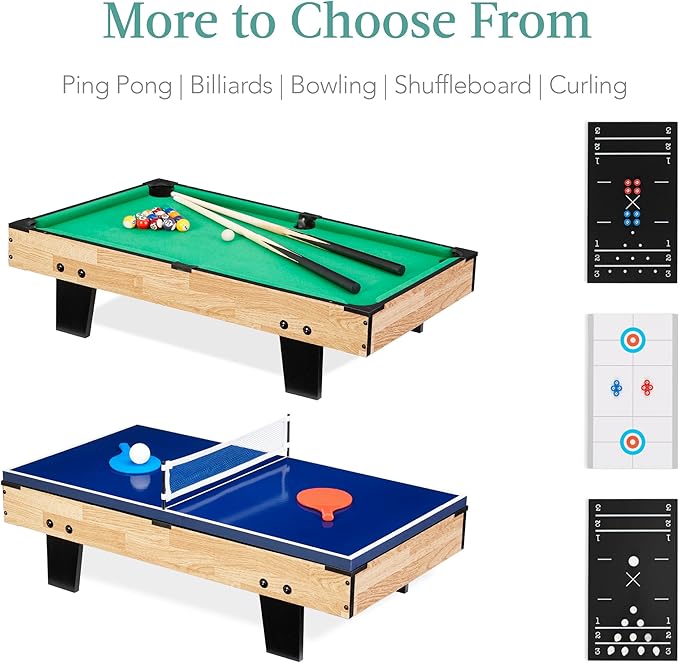 Best Choice Products 11-in-1 Kids Combo Game Table Set for Home, Game Room w/Ping Pong, Foosball, Table Hockey, Chess, Checkers, Shuffleboard, Bowling, 5 Accessory Bags