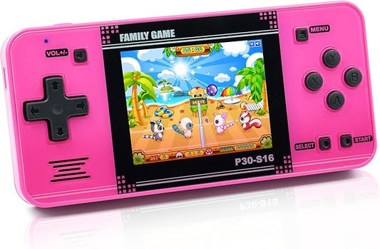 Handheld Game for Kids -Preloaded 220 Retro Video Games, Portable Gaming Player with Rechargeable Battery 3.0" LCD Screen, Mini Arcade Electronic Toy Gifts for Boys Girls (Red)