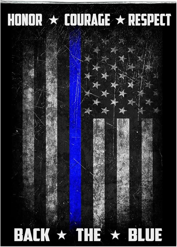Military Gift Shop Police Officer Playing Cards & Dice in Wooden Keepsake Box - Thin Blue Line Flag - Police Officer Gifts | Police Card Set