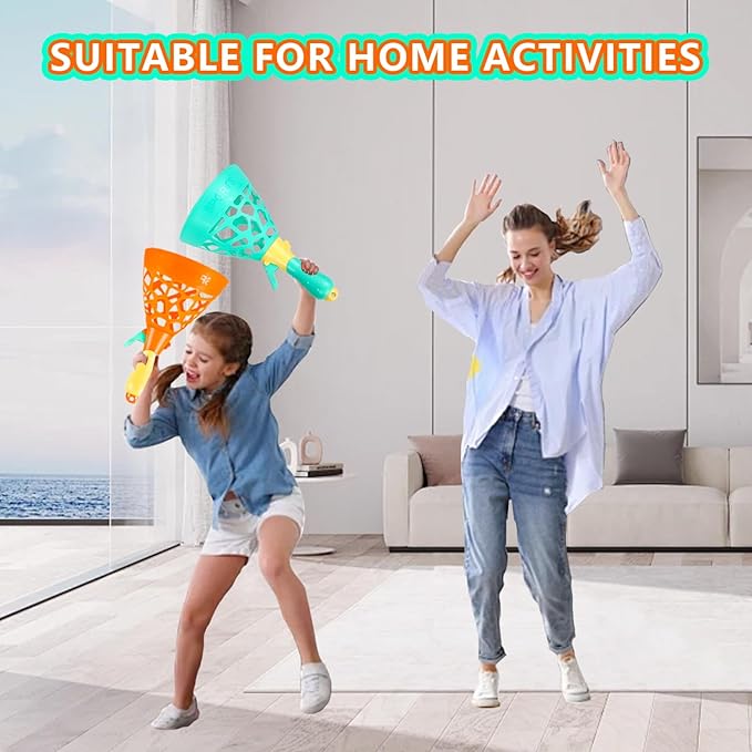 Catch Game with 2 Catch and Launch Baskets 10 Small Balls, Indoor and Outdoor Sports Toys for Kids 5+, Great for Camping, Beach, Backyard Party Activities, for Boys and Girls