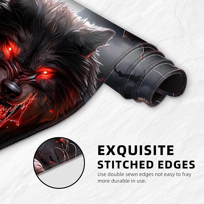 for MTG Playmat with Storage Bag, for TCG Playmat and Playing Card Mat for Magic Board Games, Non-Slip Werewolf Desk Mat, Stitched Edges Game Mat, Rollable & Foldable Card Playmat