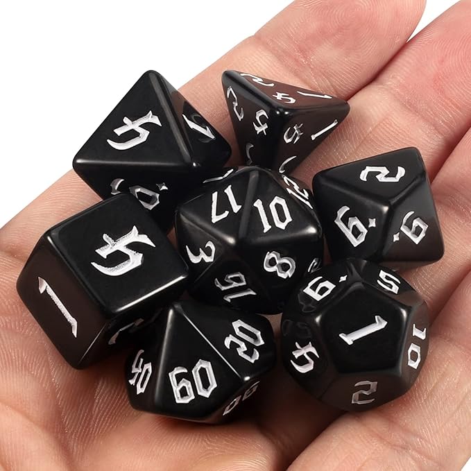 CiaraQ DND Polyhedral Dice Set with Dice Bag for Dungeons and Dragons RPG MTG Role Playing Table Games