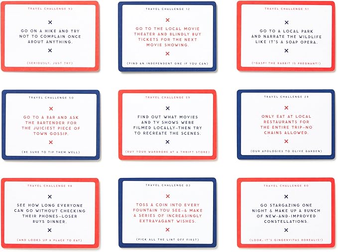 Brass Monkey - Challenge Accepted – Travel Tasks Deck of 100 Double Sided Unique Challenge Cards