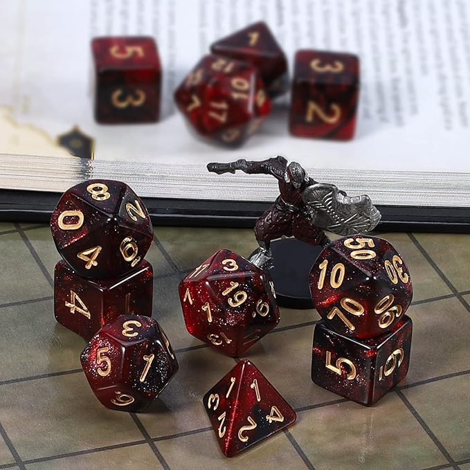 CiaraQ DND Dice Sets - 2 X 11 Polyhedral Dice (22pcs) for Dungeons and Dragons, Role Playing Table Game.