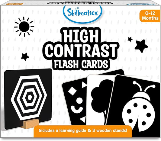 Skillmatics Large Flash Cards for Babies & Infants - High Contrast, 60 Pictures, Visual Stimulation & Sensory Development, Travel Friendly, Gifts for Infants 0 to 12 Months