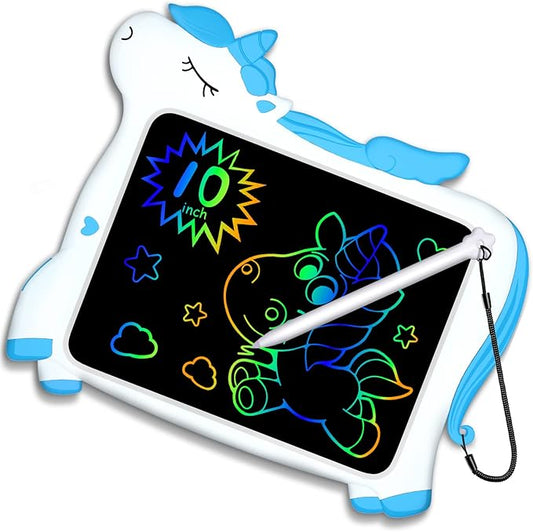 GJZZ Toys for Boys Gifts for 3 4 5 Years Old Boy - Unicorn 10inch Drawing Doodle Board, Toddler Toys, Learning Writing Board Kids Toys Age 6 7 8 for Christmas, Birthday, Blue