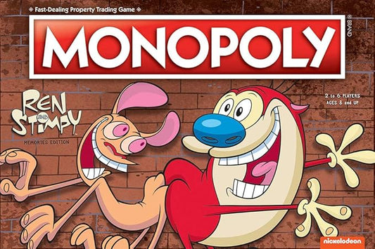 Monopoly Ren & Stimpy Board Game | Based on The Nickelodeon Series Ren & Stimpy | Officially Licensed Ren & Stimpy Merchandise | Themed Classic Monopoly Game