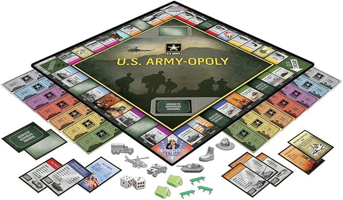 MasterPieces Opoly Board Games - U.S. Army Opoly - Officially Licensed Board Games For Adults, Kids, & Family
