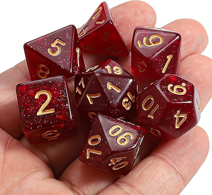CiaraQ DND Polyhedral Dice Set with a Black Dice Bag for D&D RPG MTG Role Playing Table Games
