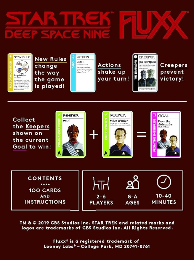 Looney Labs Star Trek Fluxx: Deep Space Nine Card Game - Join The Crew in a Dynamic Game