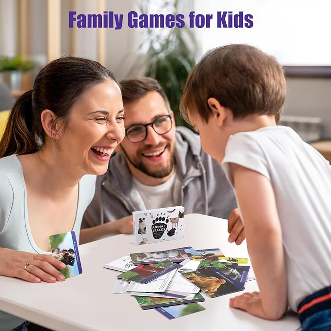 MEROCO Farm Animal Tracks Cards for Kids,Animal Flash Cards,Animal Tracks Matching Game,Kids Science Learning Educational Toys Homeschool Preschool Autism Learning Materials Toys for 4 Year