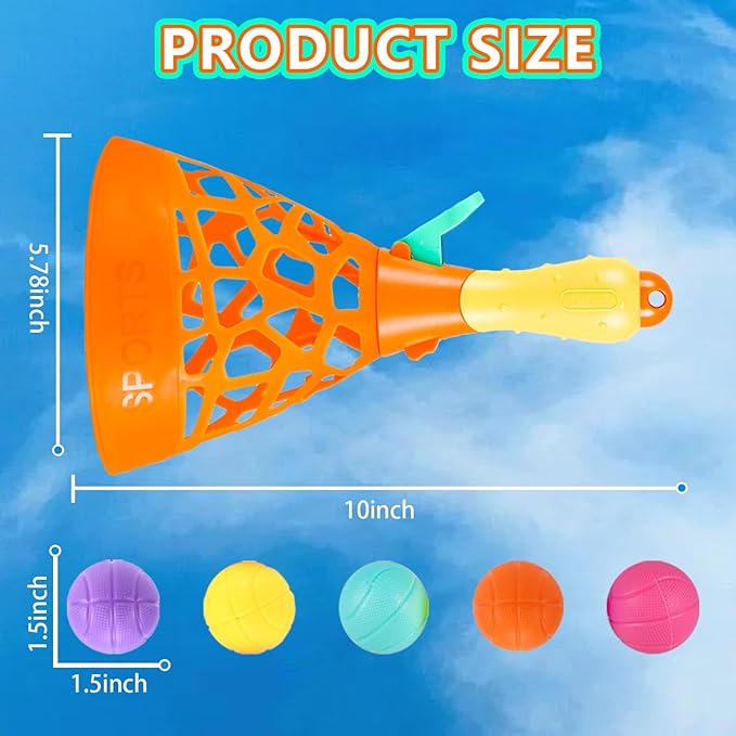 Catch Game with 2 Catch and Launch Baskets 10 Small Balls, Indoor and Outdoor Sports Toys for Kids 5+, Great for Camping, Beach, Backyard Party Activities, for Boys and Girls