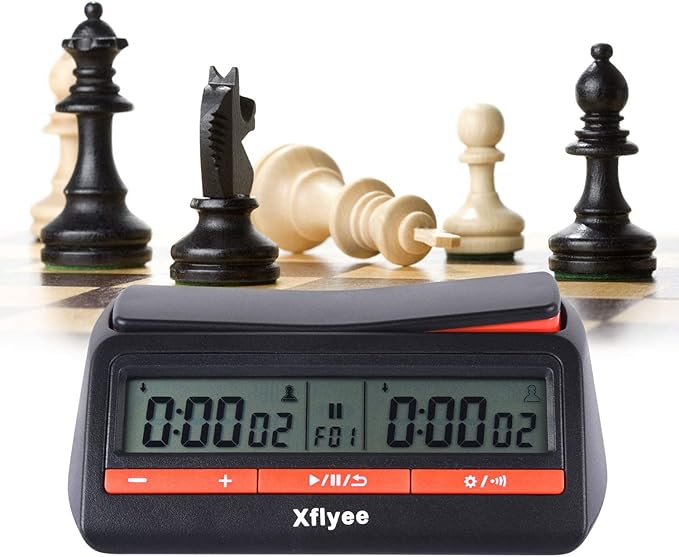 [2023 New] Xflyee Chess Clock - Digital Chess Timer, Available for Portable Timer for Board Games and Chess with Bonus and Delayed Countdown Function