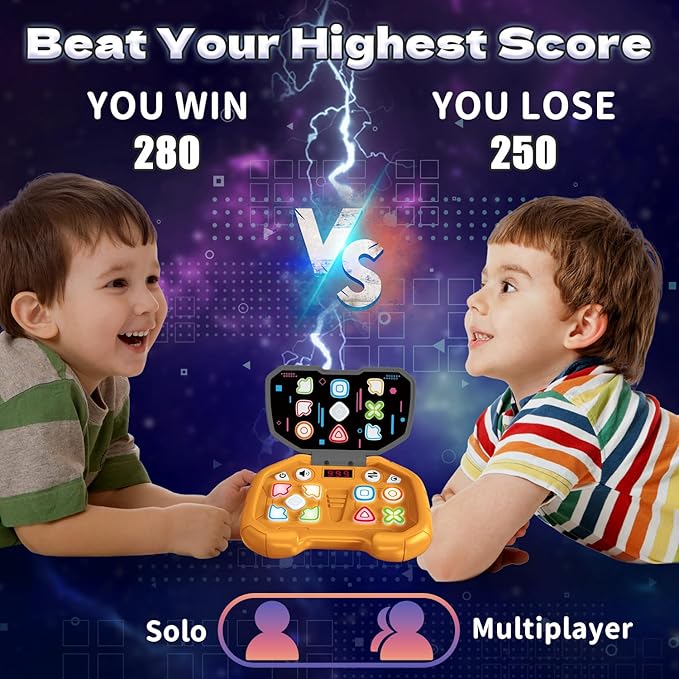 Fast Press Puzzle Game for Kids Age 3-12, Light Up Brain & Memory Games Electronic Handheld Pop Fidget Games Toys for Boys Girls Birthday Gifts for 6 7 8 9 10 11 12 Years Old Kids Teens