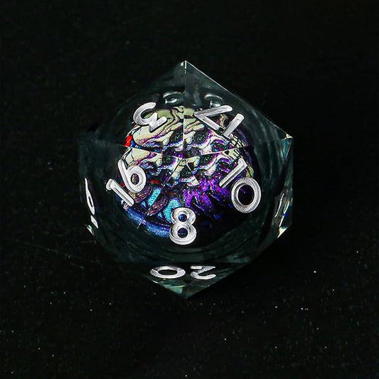 Skeleton Design Skull DND Dice Set 7pcs Sharp Edged Resin Polyhedral Dice for Roleplaying Games, Gift Box Included(Black Silver)