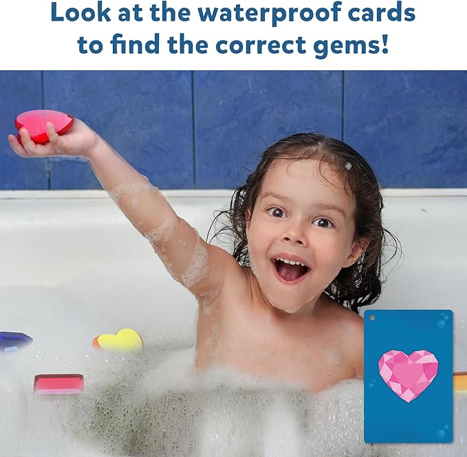 Skillmatics Pool Toys – Seek & Splash, Preschool Search & Find Water Game, Swimming Pool & Bathtime Toy for Kids, Summer Fun & Gifts for Boys & Girls Ages 3, 4, 5, 6, Includes 48 Colorful Gems