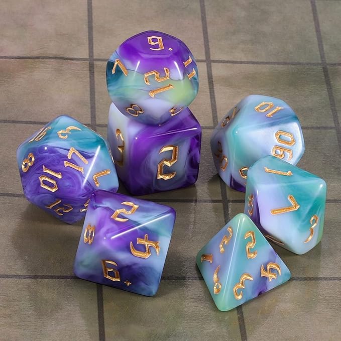 CiaraQ DND Polyhedral Dice Set with Dice Bag for Dungeons and Dragons RPG MTG Role Playing Table Games