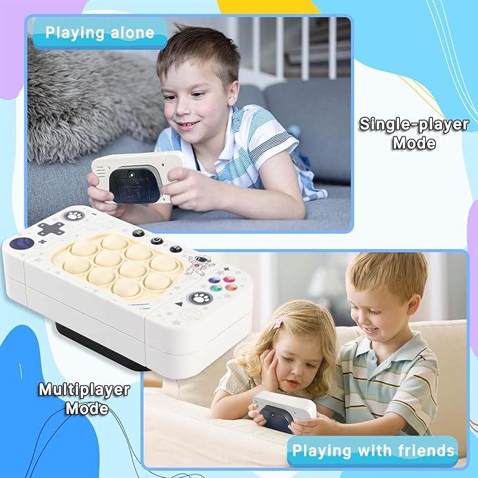 Fast Push Handheld Game, Pop Light Up Game Toys Upgraded Version 2, Lightly Push to Turn Off The Lit Bubbles. Fidget Sensory Toys for 6 7 8 9 Year Old Kids Boys & Girls & Teens Birthday Gifts