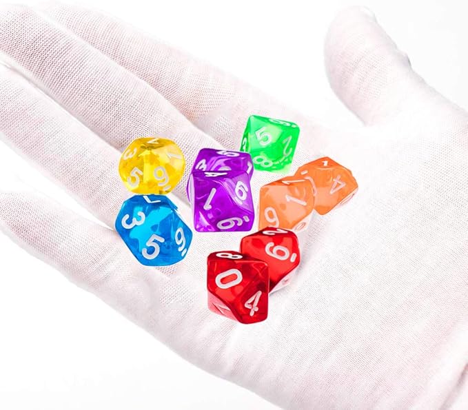 60PCS Polyhedral Dice D10 Dice Game Dice for RPG MTG DND Dice Table Games Board Game (Color 1)