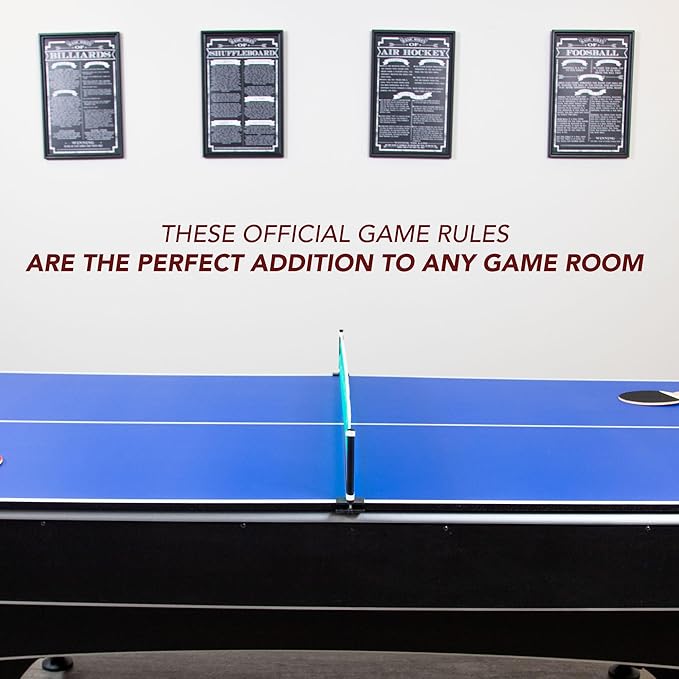 Hathaway Shuffleboard Game Rules Wall Art, Black