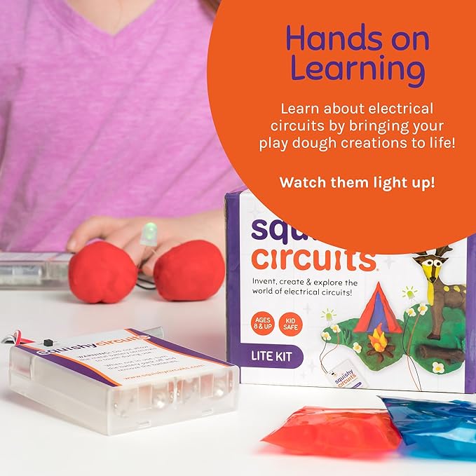 Lite Kit - Add-On Kit with an Additional Battery Holder - Explore Electrical Circuits with Play Dough - STEM Science Kits for Kids Age 8-12 - Used in Homes, Classrooms, and More!