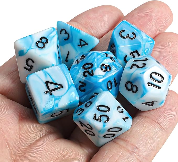CiaraQ DND Polyhedral Dice Set with a Black Dice Bag for D&D RPG MTG Role Playing Table Games