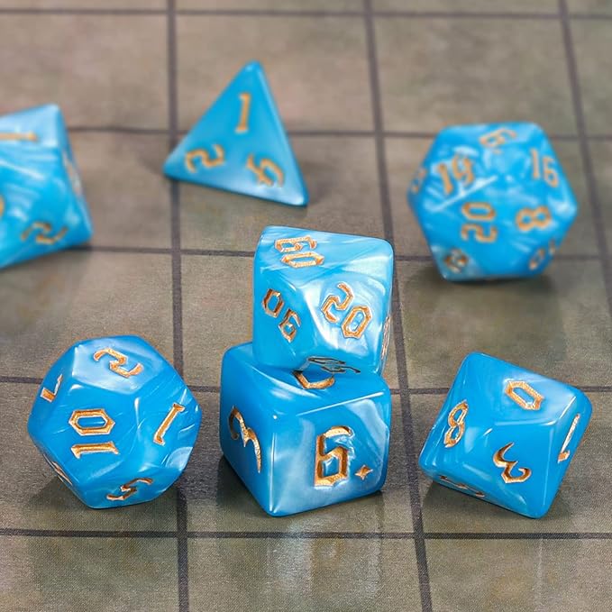 CiaraQ DND Polyhedral Dice Set with Dice Bag for Dungeons and Dragons RPG MTG Role Playing Table Games