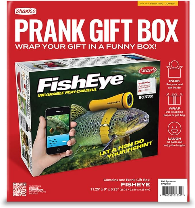 Prank Pack, Fish Eye Prank Gift Box, Wrap Your Holiday Real Present in a Funny Authentic Prank-O Gag Present Box | Novelty Gifting Box for Pranksters, Birthday Gift Wrap