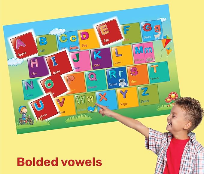 Educational Game for Learning ABC Letters, Numbers & Colors - Magnetic Matching Boards & Erasable Writing Board for Ages 4+